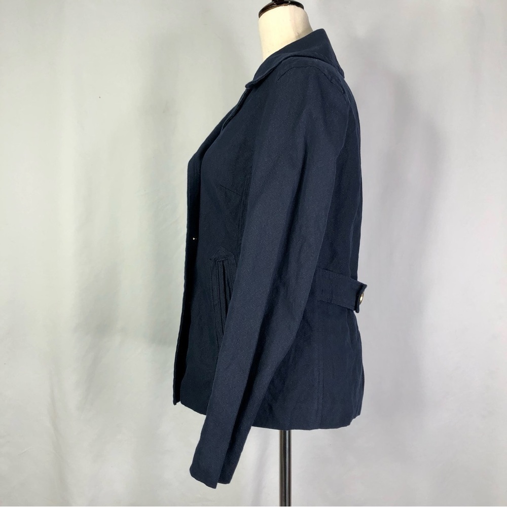 J. Crew navy lightweight canvas double breasted jacket 2 - Picture 5 of 8